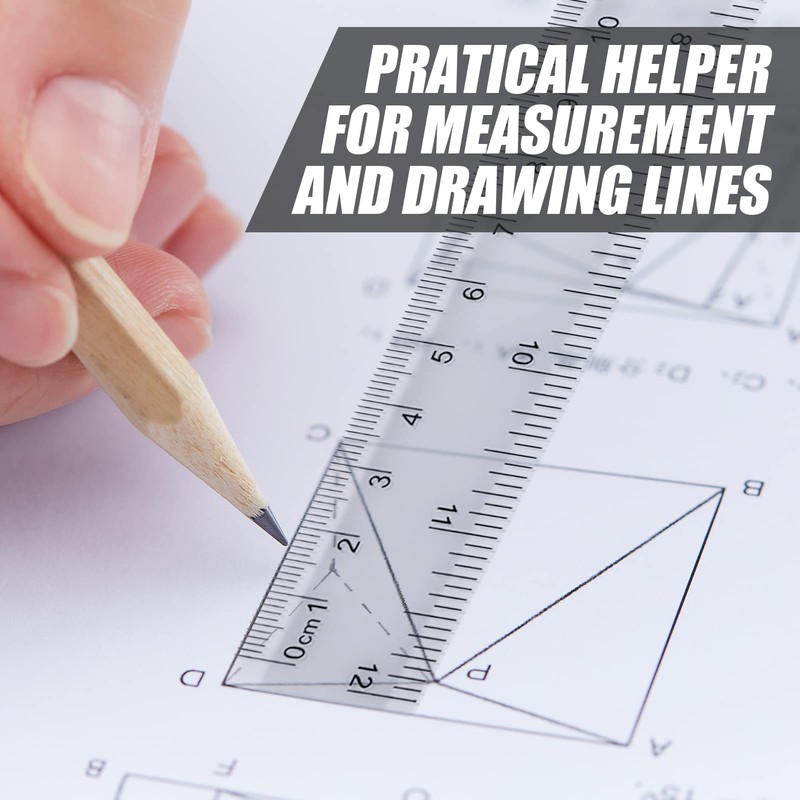 8 Pack 30cm Ruler, Clear Shatterproof Ruler