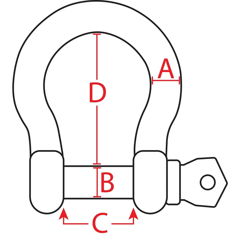 Extreme Max 3006.8294 BoatTector Stainless Steel Bow Shackle - 3/8"