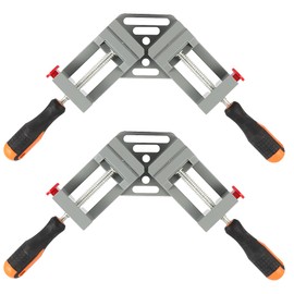 HOIGON 2 Pack Double Handle Corner Clamp, 90 Degree Right Angle Corner Clamp with Adjustable Swing Jaw Aluminum Alloy for Woodworking, Welding, Framing