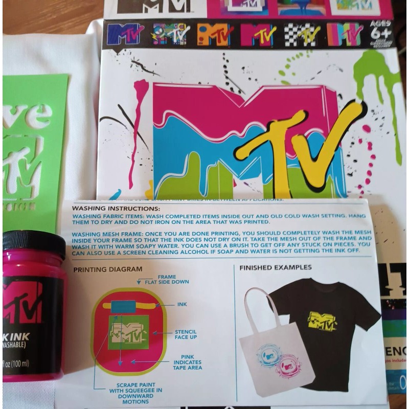 MTV Screen Printing DIY Kit - New, 4 Print MTV