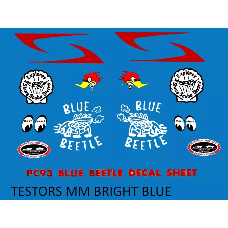 MONOGRAM REPRODUCTION DECALS ONLY: Monogram 1929 Blue Beetle Ford PU