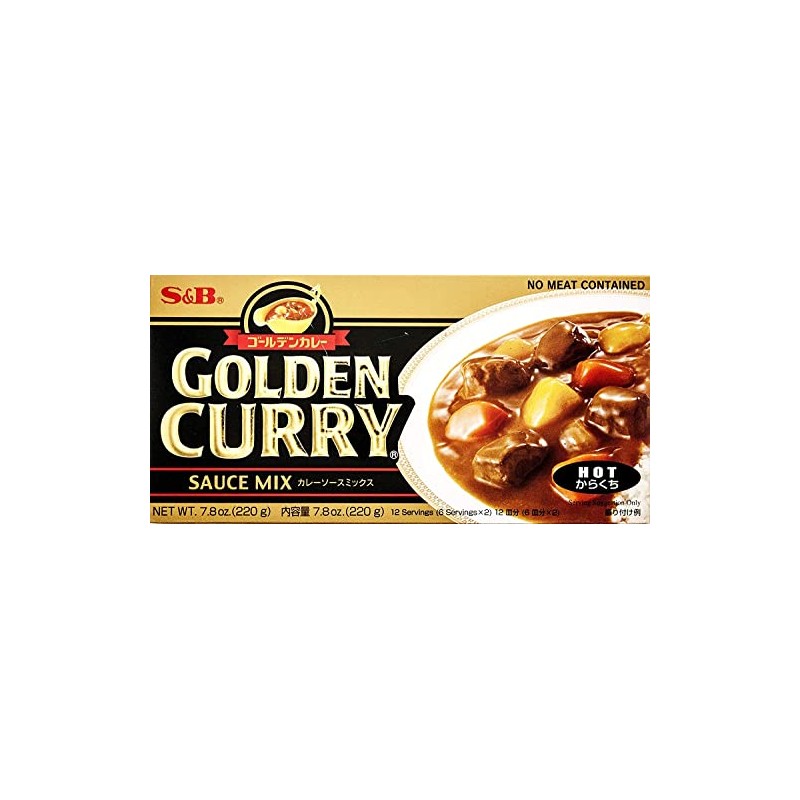 S&B Golden Curry Sauce Mix, Hot, 7.8-Ounce (Pack of 5)