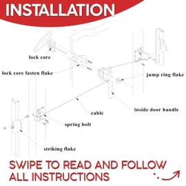 Garage Door Lock Kit, Complete Set with Spring Latch and Keyed Handle, Home Improvement Door Lock
