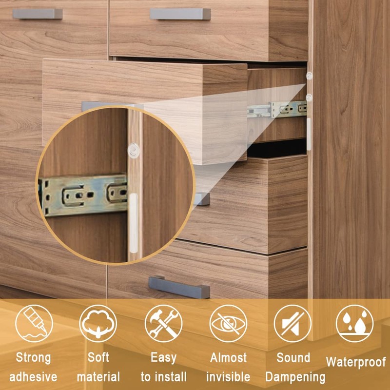 Cabinet Door Bumpers Clear, Sound Dampening Cushion Pads,Glass Table Top