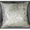 ecowhides Cowhide Pillow Case, 15” x 15” Silver Metallic Genuine