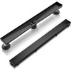 ELLO&ALLO 24 Inch Matte Black Linear Shower Drain, SUS304 Stainless
