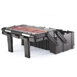 Keter 22" Heavy Duty Cantilever Removable Bins Metal Latch Tool Box Storage Organizer