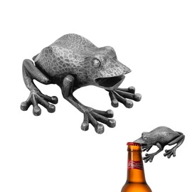 Handmade Frog Beer Bottle Opener, Cast Metal Beer Cap Bottle Opener Heavy Duty Bottle Opener, Decorative Bottle Opener, Antique Finish Unique Bottle Opener by Living Ideas