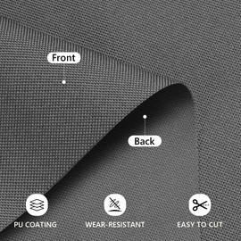 Waterproof Canvas Fabric by The Yard 58inch 600D Upholstery Material Polyester Fabric Outdoor Water Resistant Fabric for Sewing Chair Patio Cushion Purse Bag Interior, Pre Cut 3 Yard Grey