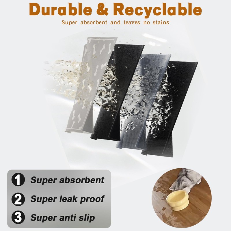 MSRIBYIQ Pet Feeding Mat-Absorbent Dog Mat for Food and Water