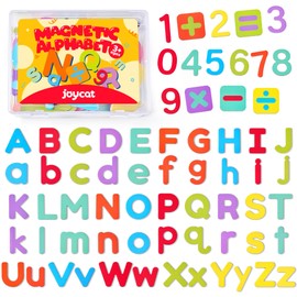 JoyCat Wooden Magnetic Letters and Numbers, Large Size Alphabet ABC 123 Fridge Magnets for Toddlers & Kids, Uppercase Lowercase, Preschool Spelling Learning Refrigerator Gift Toy Set (89 PCS)