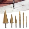 6PCS Step Drill Bit Set Hex Shank Electric Step Drill
