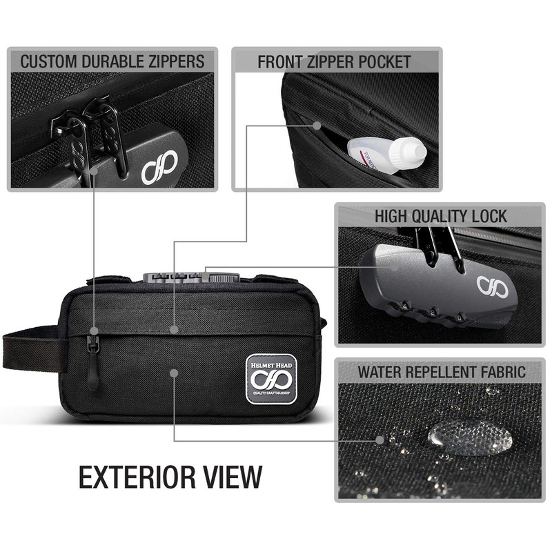 HELMET HEAD Smell Proof Bag, Water Repellent Stash Box, Compact
