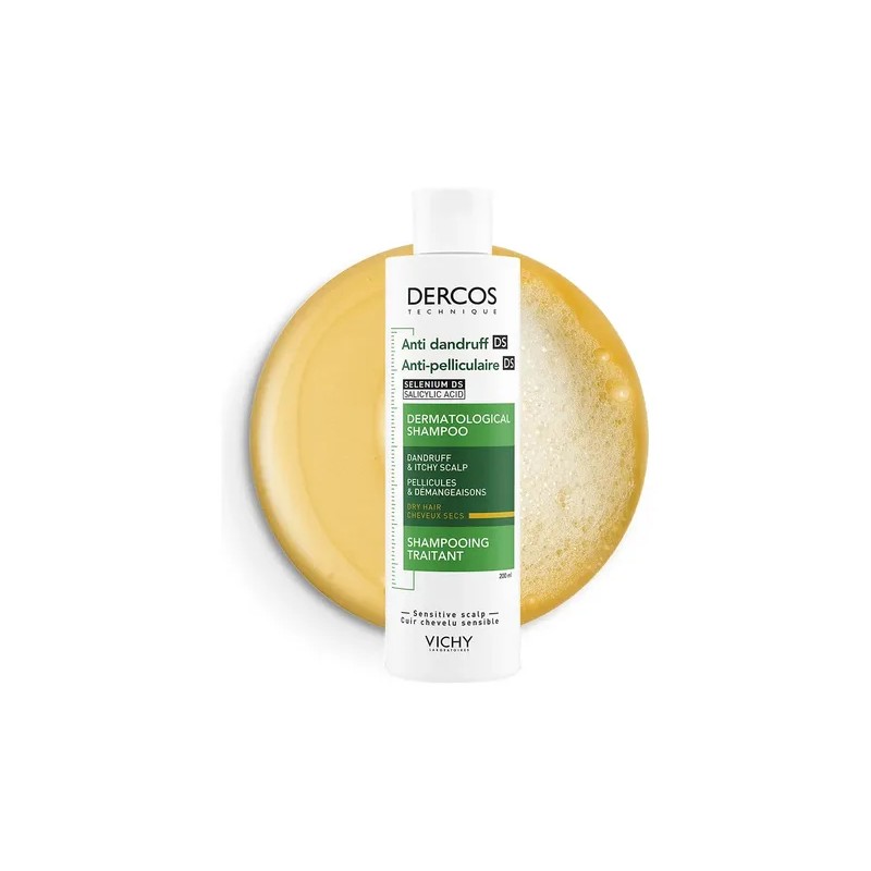 Shampoo Anticaspa Vichy Dercos Para Cabello Seco 200 Ml