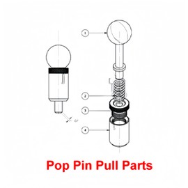 T knob Spring Loaded Pop Pin Spring Loaded Zinc Plated Steel Plunger POP Pull Pin Tire Carrier Pin , Black Plastic T-Handle Knob Round Nut W/Grub Screw Lock. (Ball- Handle, 1/4" Diameter)