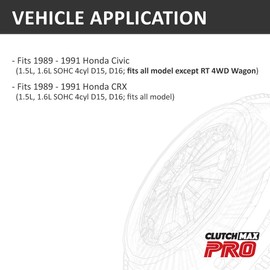 ClutchMax Performance Stage 1 Clutch Kit with Flywheel Compatible with 1989 1990 1991 Honda Civic 89-91 Honda CRX D15 D16 (CP08012HDFW-ST1)
