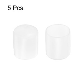 sourcing map 5pcs Rubber End Caps Protective Caps 30mm(1.2 Inch) ID Vinyl PVC Round Tube Bolt Cap Cover Screw Thread Protectors Clear