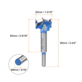 HARFINGTON Forstner Drill Bit 30mm (1-3/16") Upgraded 3-Cutter Tungsten Carbide Forstner Bit Opener for Hinge Wood Hole Drilling Woodworking