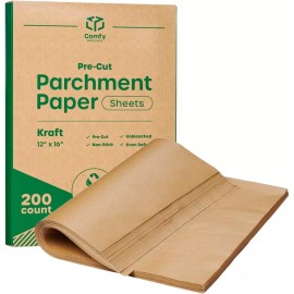 GUSTO Kraft Baking Parchment Paper Sheets 12X16 Non Stick For Baking Cooking Organic