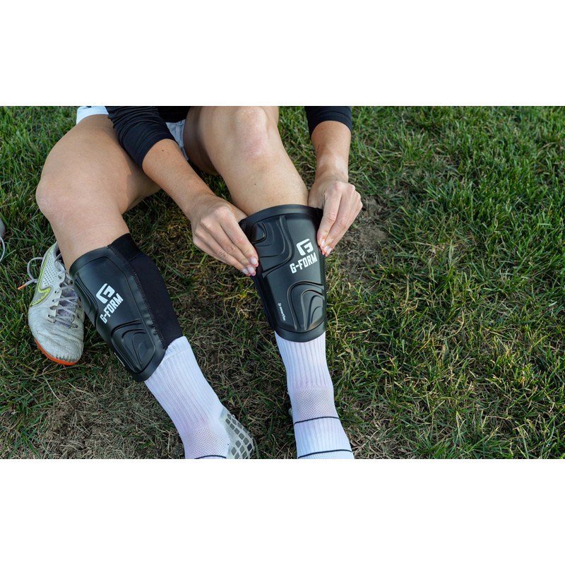 G-Form Volt Soccer Shin Guards, Black, Youth L/XL