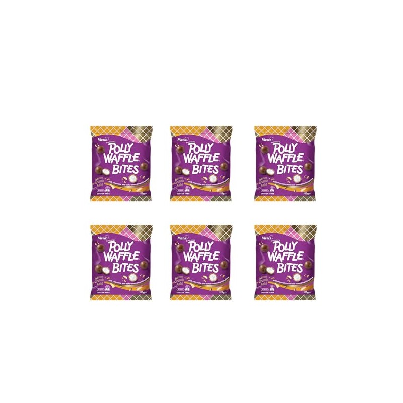Menz Polly Waffle Bites, 125g x 6 Bags - A