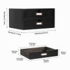 PACKGILO Wooden Storage Box Rustic Desktop Organizer with 2 Drawers