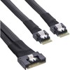 InLine® Slim SAS cable, SFF-8654 8i to 2x SFF-8654 4i,