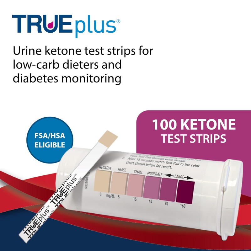 TRUEplus® Ketone Test Strips – Ideal for Low-carb dieters– Made