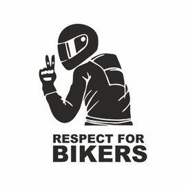 AMA SHOP Prespaziato Respect for Bikers Sticker Black | Passion Motorcycle | Sticker for Helmet, Motorcycle, Motorhome, Boat | Car Tuning