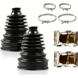 Upgrade CV Axle Boot Kit - 2 Pack | High-Durability Neoprene Rubber with Stainless Steel Clamps | Universal Fit for Long-Lasting Protection