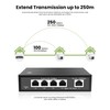 AKINGUAR 5-Port Gigabit PoE Switch, 4 RJ45 PoE Ports &