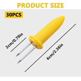 LINGJIA Pack of 30 corn on the cob skewers, corn on the cob holder, BBQ corn holder, potato peeling fork, baking fork, double fork corn on the cob, fruit fork, grill holder, for barbecues, parties