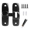 90/180 Degree Flip Sliding Barn Door Lock, Portable Black Gate