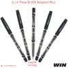 WIN 5 x 0.7mm Ball Point Pens Duke BLACK Premium