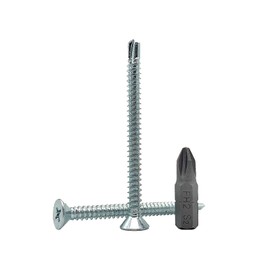 Pack of 100 DIN 7504 P Galvanised Steel 4.8 x 60 mm Screws Self-Tapping Screws (PH) Phillips Countersunk Head Self-Tapping (100, 4.8 x 60 mm)