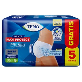 TENA Pants Maxi Protect, ropa interior desechable para incontinencia, grande, 10 piezas + 5 piezas gratis
