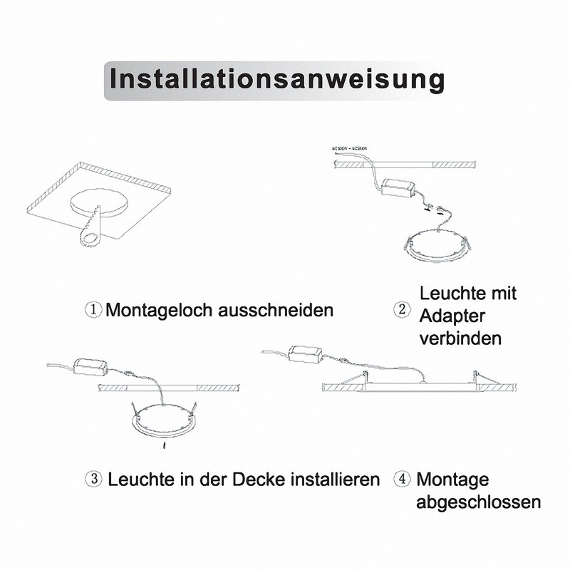 Mextronic LED Recessed Panel Round Cold White 560LM 9W (S)