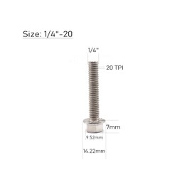 cSeao 1/4-20 x 1-1/4" Flanged Hex Head Bolts Flange Hexagon Screws, Stainless Steel 304, DIN 6921, 10 PCS
