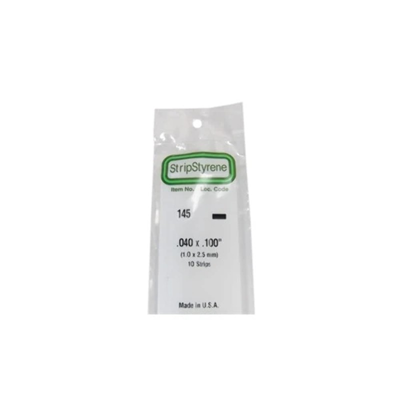 Evergreen Scale Models Strip .040 x .100 10 EVG145 Plastic