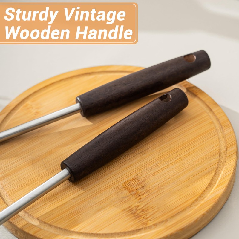 FJNATINH Cooking Utensils Set with Wood Handle, 6 PCS Wok