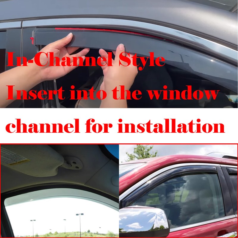 JUMBOMOTOR IN-CHANNEL Window Visors Sun Vent Rain Guard Fit Nissan