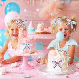 Cheerupp 4 Rolls Berry Themed Ribbons, 20 Yards Strawberry Blueberry Craft Ribbons for Wreath Hair Bow Wrap Gifts, Red Blue Grosgrain Ribbons Birthday Wedding Gender Reveal Party Accessory Decorations