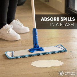 18" Dry & Wet Mucho Mop Pads - Replacement Flat Mop Heads Compatible with All 18" Microfiber Flat Mops - Reusable & Washable Microfiber Mop Pads, 2 Pack