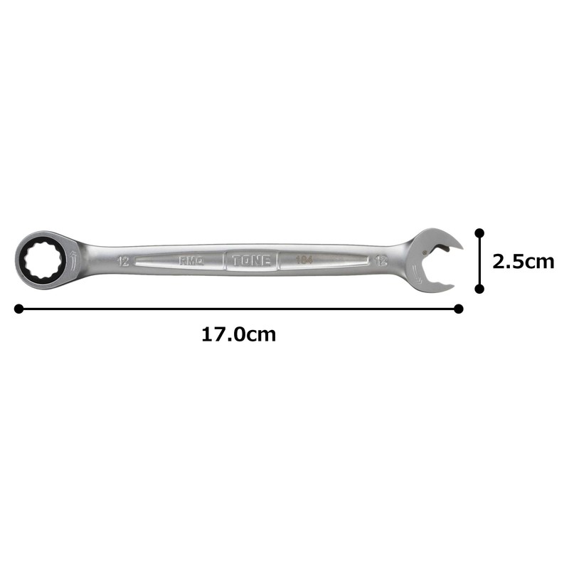 TONE Quick Ratchet Glasses Wrench RMQ-12 Double Side Width 0.5