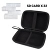 32-Slot Black Portable SD Card Holder with 4 Individual Clear