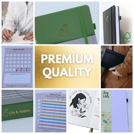 Life & Apples Tune-in Journal: Mental Health Journal for Anxiety and Stress Relief - Cultivate Positivity and Self-Care - Guided Anxiety Journal with Prompts, Sage Green