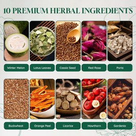 Verltracha Oil Reducing Tea for Liver, 30 Tea Bags, Oil Herbal Tea with Winter Melon & Lotus Leaves, 10 Natural Ingredients Support Liver Health and Flat Tummy, 5.29 oz