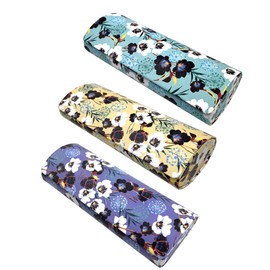 JAVOedge [3 PACK] Floral Pattern Long Oval Hard Eyeglass Case with Magnetic Enclosure - Style E