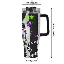 40oz Stainless Steel Tumbler, 1 Count Letters Pattern Portable Vacuum Flask, Drinking Cup for Hot & Cold Drinks, Gift for Friend, Relative, Portable Insulated Containers, Drinkware, Insulated Travel Drinkware