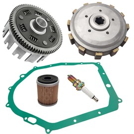 Clutch Kit Assembly & Basket Gasket Compatible with Yamaha Warrior 350 Big Bear 350 4x4 Big Bear 350 2x4 Kodiak 400 Raptor 350 Moto-4 350 1987-2013
